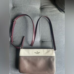 Kate Spade Burgundy and Cream Crossbody Bag